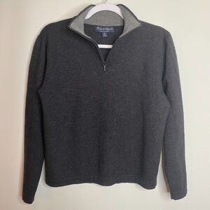 Davis & Squire Extra Fine Merino Wool Zip Henley Popover Size M